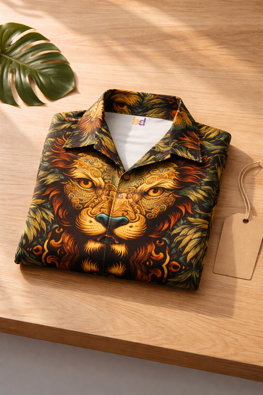 Lion Hawaiian Shirt folded view