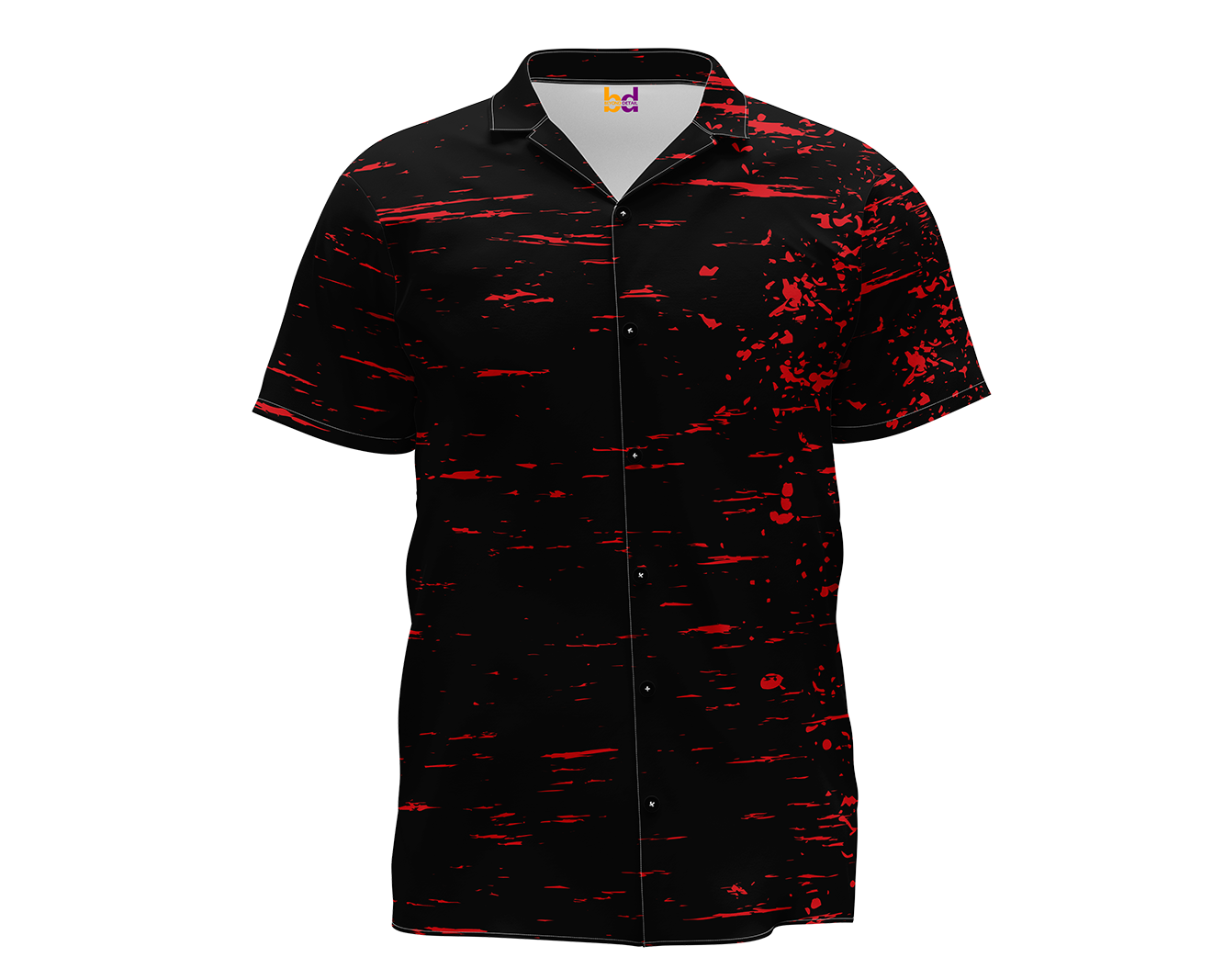 Black Red Splash Hawaiian Shirt