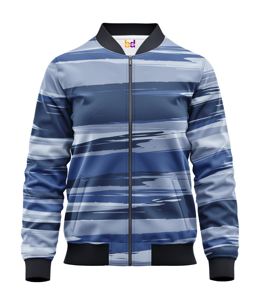 Blue Camouflage Bomber Jacket