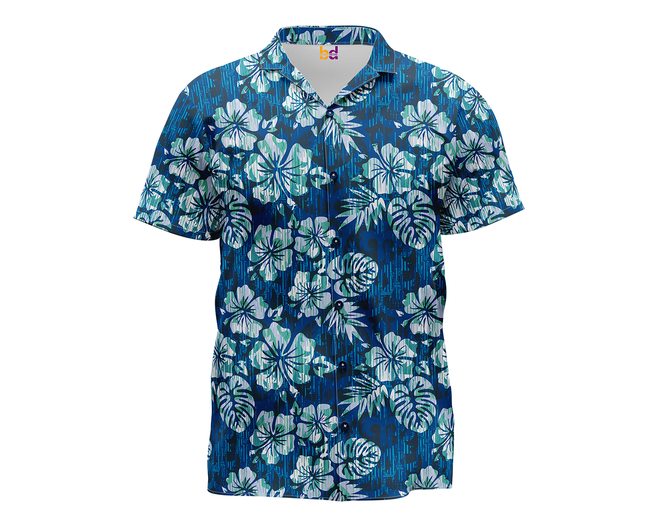 Blue Flowers Hawaiian Shirt