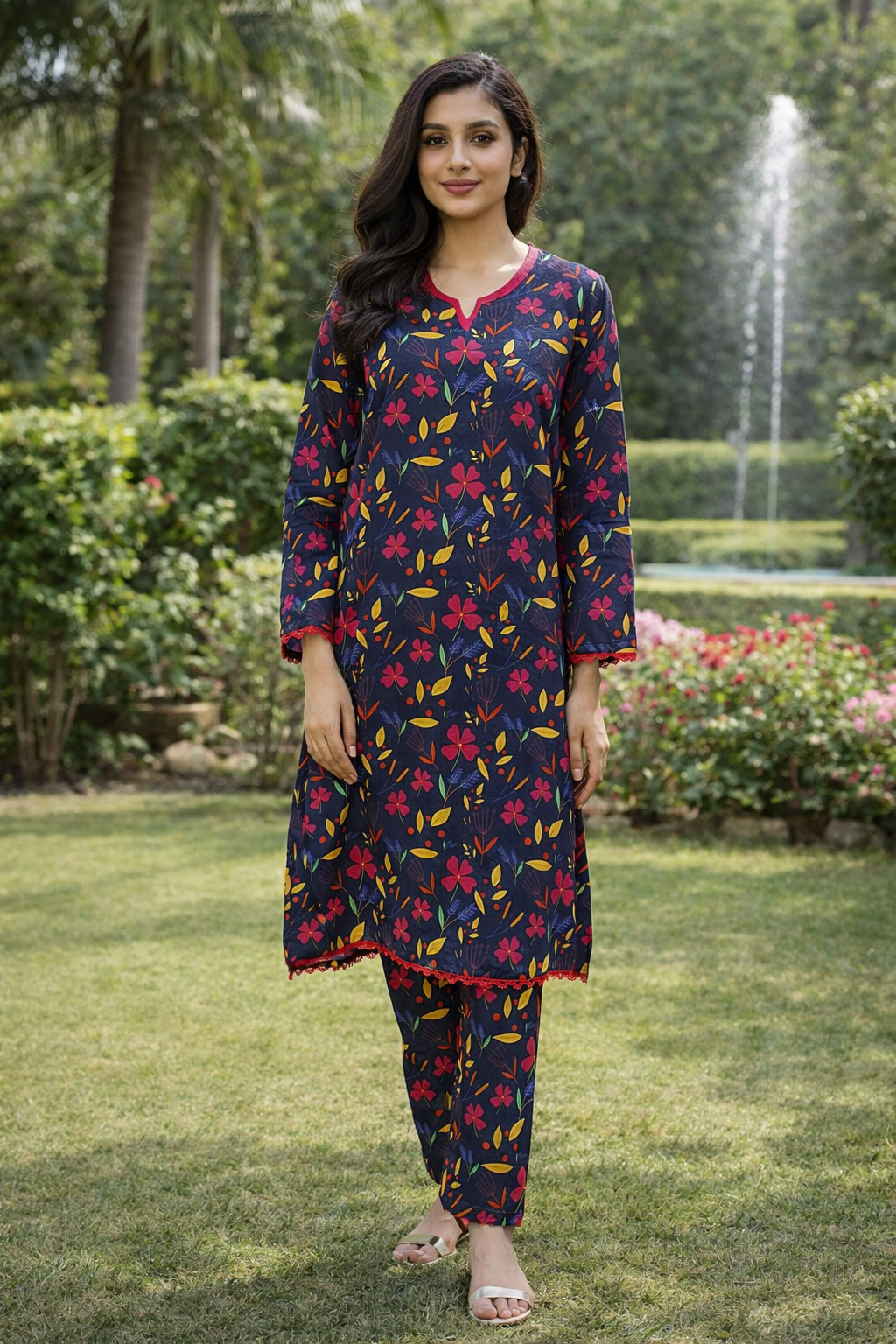 Flora Flower 2 Piece Ladies Suit