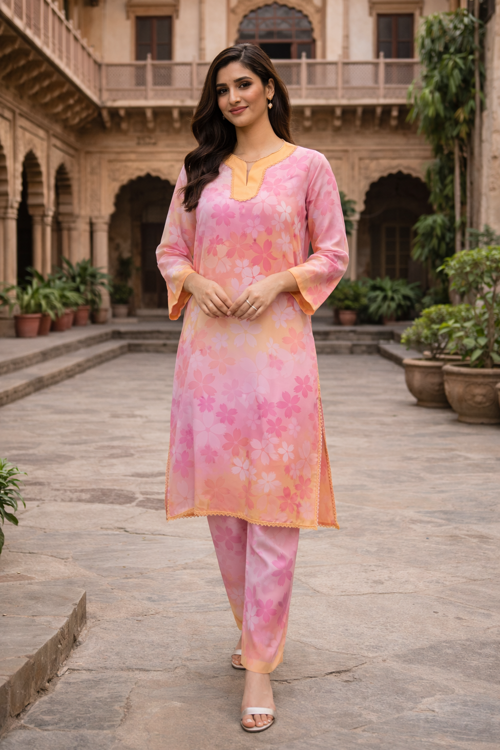 Cherry Blossom 2 Piece Ladies Suit