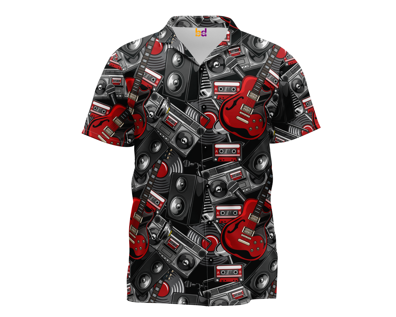Electric Guitar Radio Hawaiian Shirt
