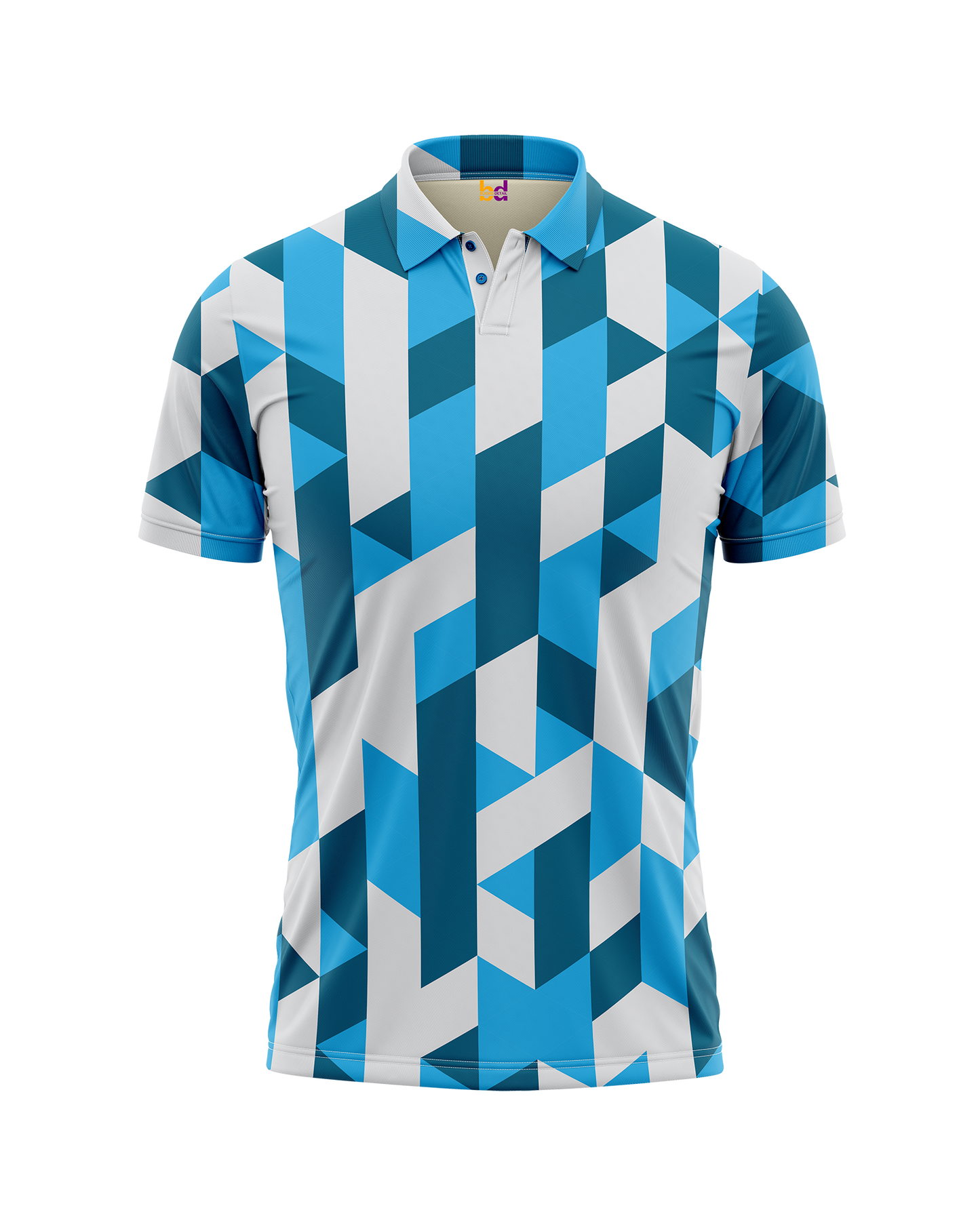 Geometric Blue Polo