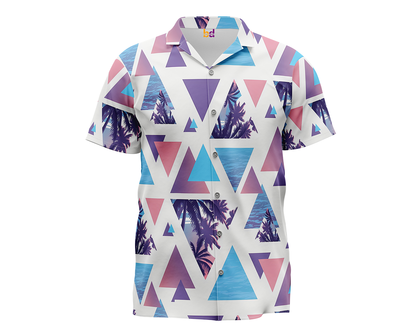 Geometric Palm Tree Hawaiian Shirt