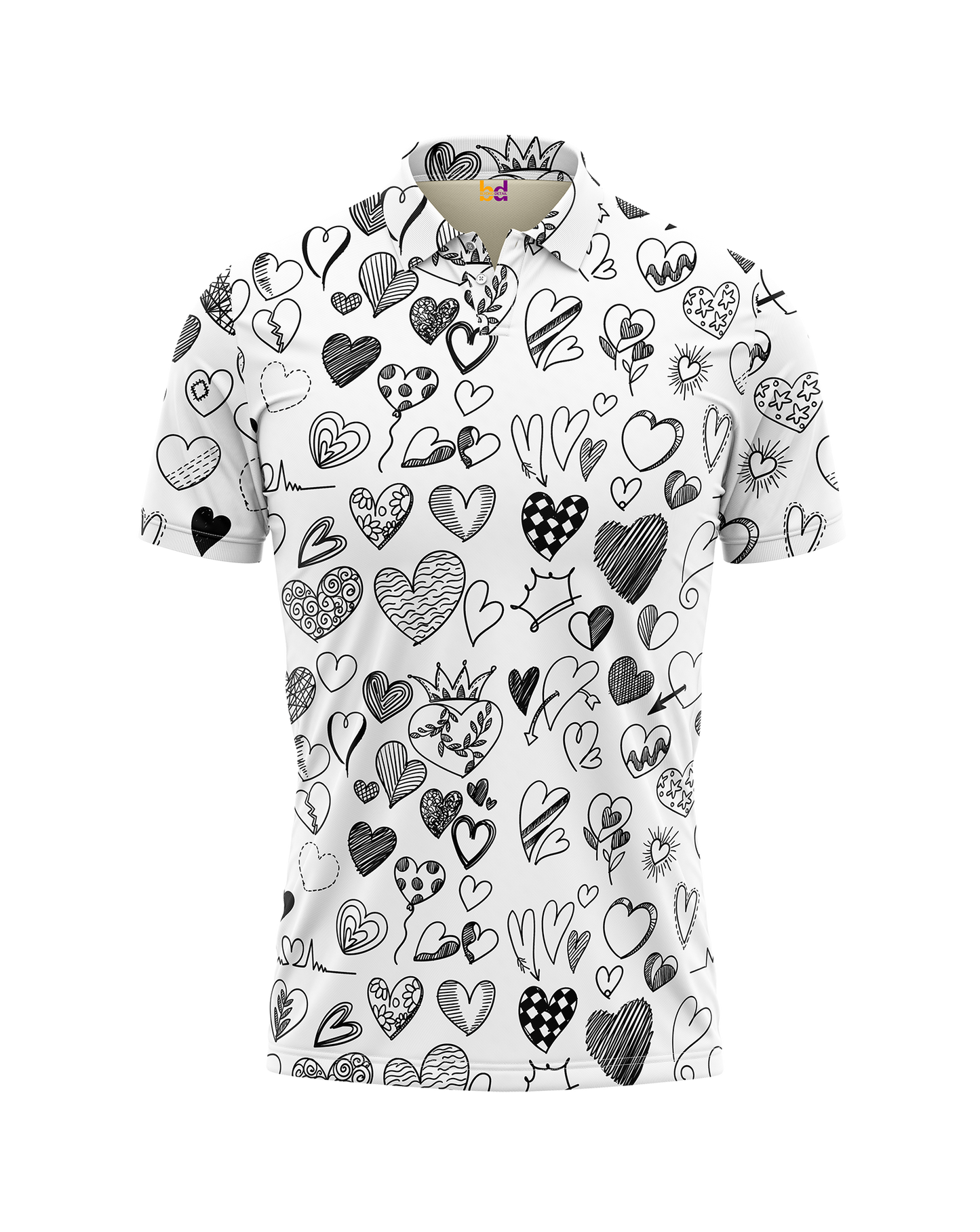 Hearts Sketch Polo