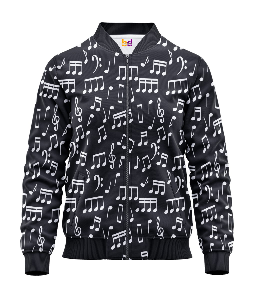 Music Notes Bomber Jacket
