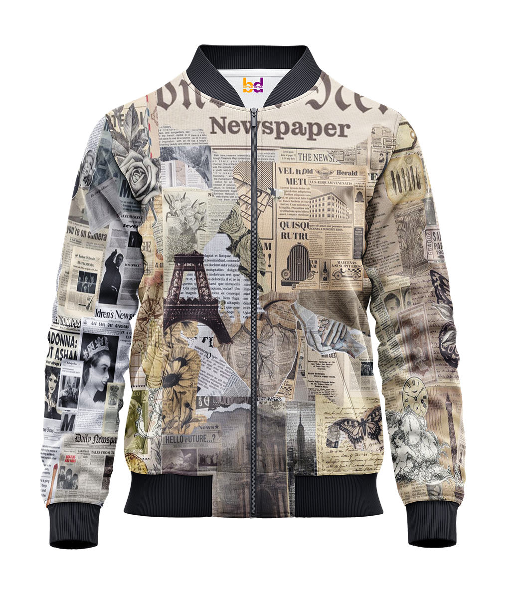 Newspaper Bomber Jacket
