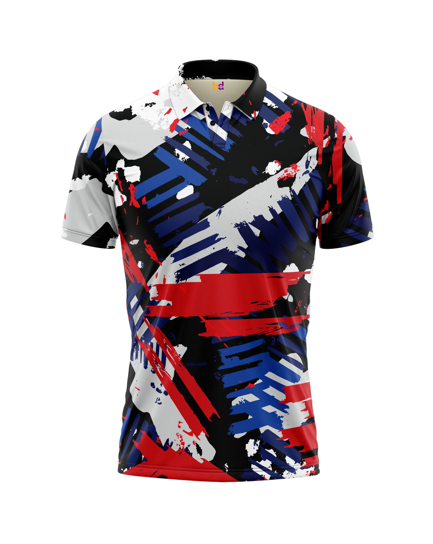 Red and Blue Brushstroke Polo