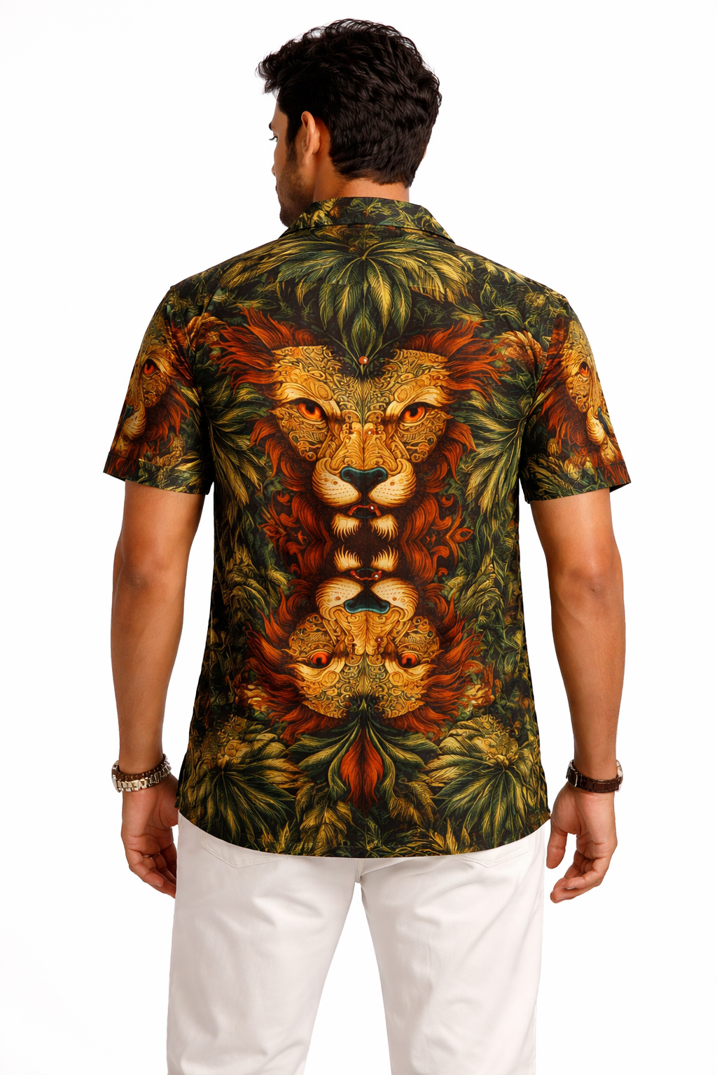 Lion Hawaiian Shirt back view