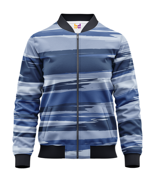Blue Camouflage Bomber Jacket