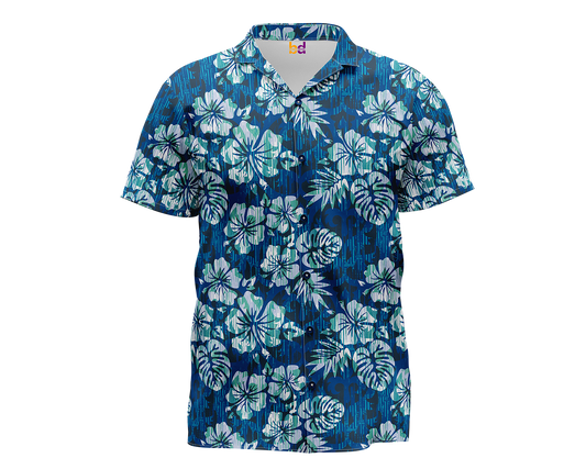 Blue Flowers Hawaiian Shirt
