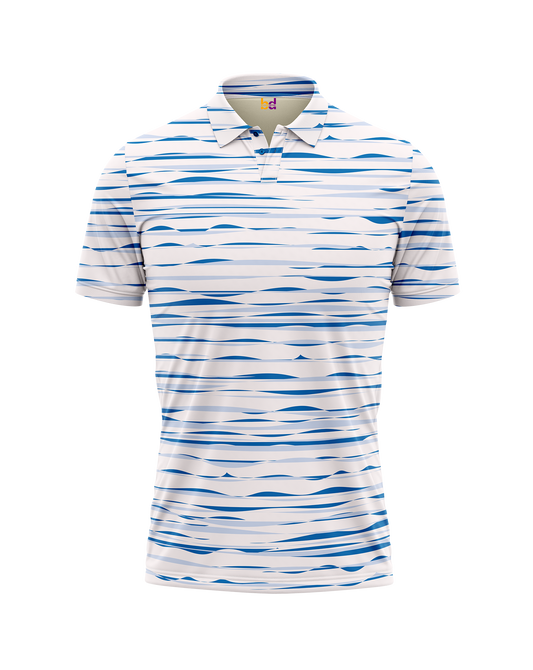 Blue Weaving Lines Polo