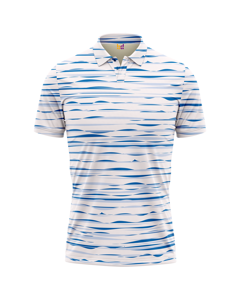 Blue Weaving Lines Polo – Beyond Detail Pakistan