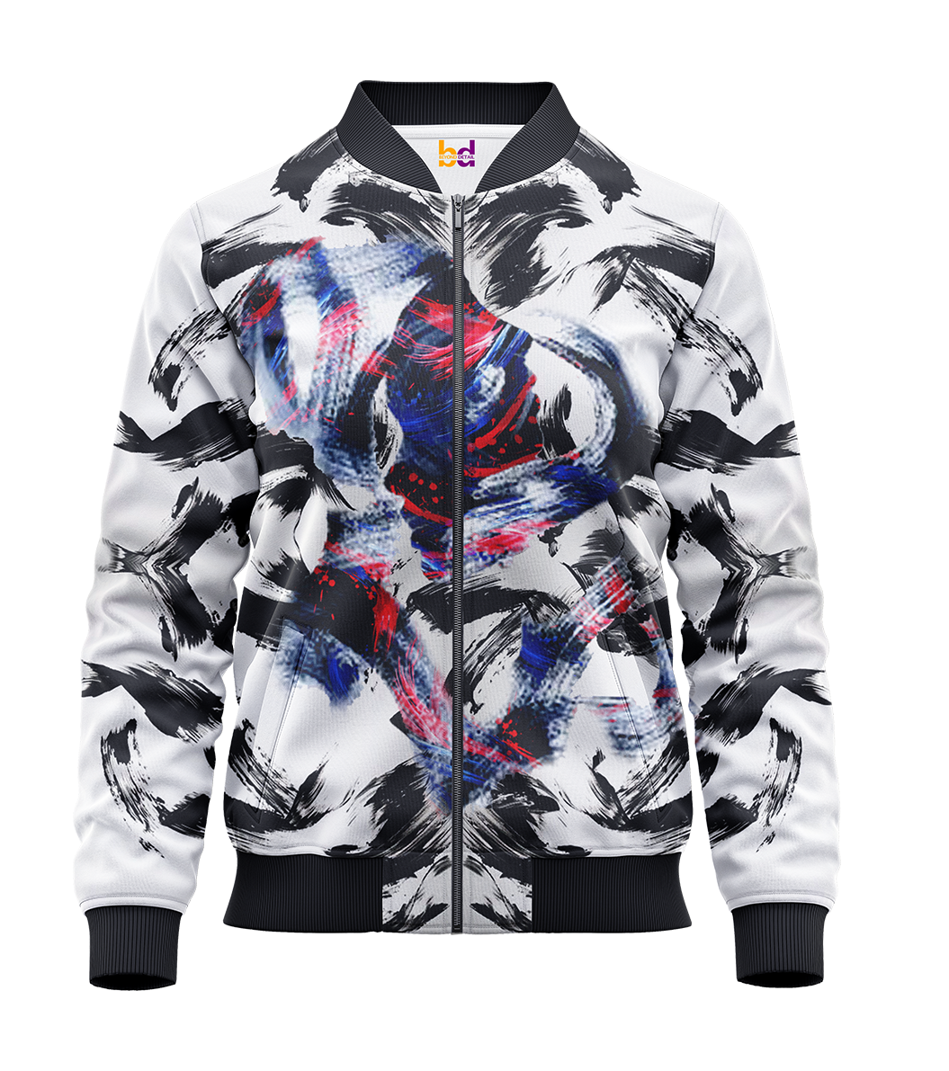 Brush Strokes Face Bomber Jacket