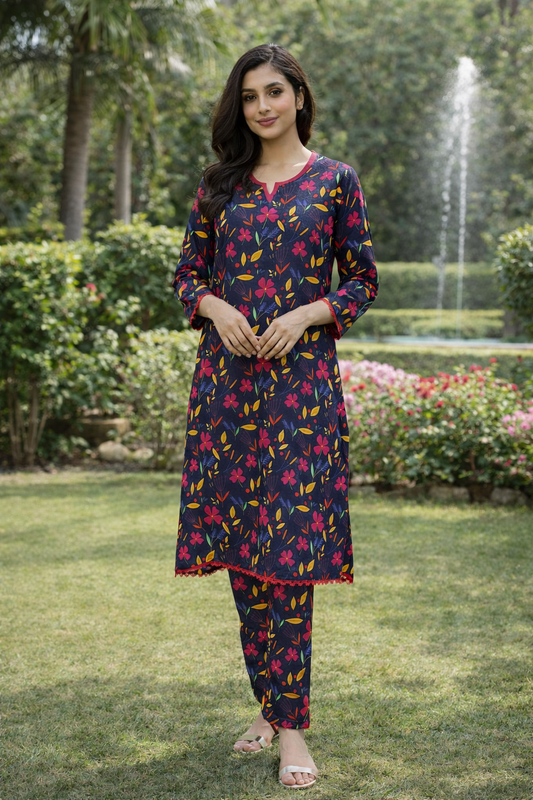 Flora Flower 2 Piece Ladies Suit