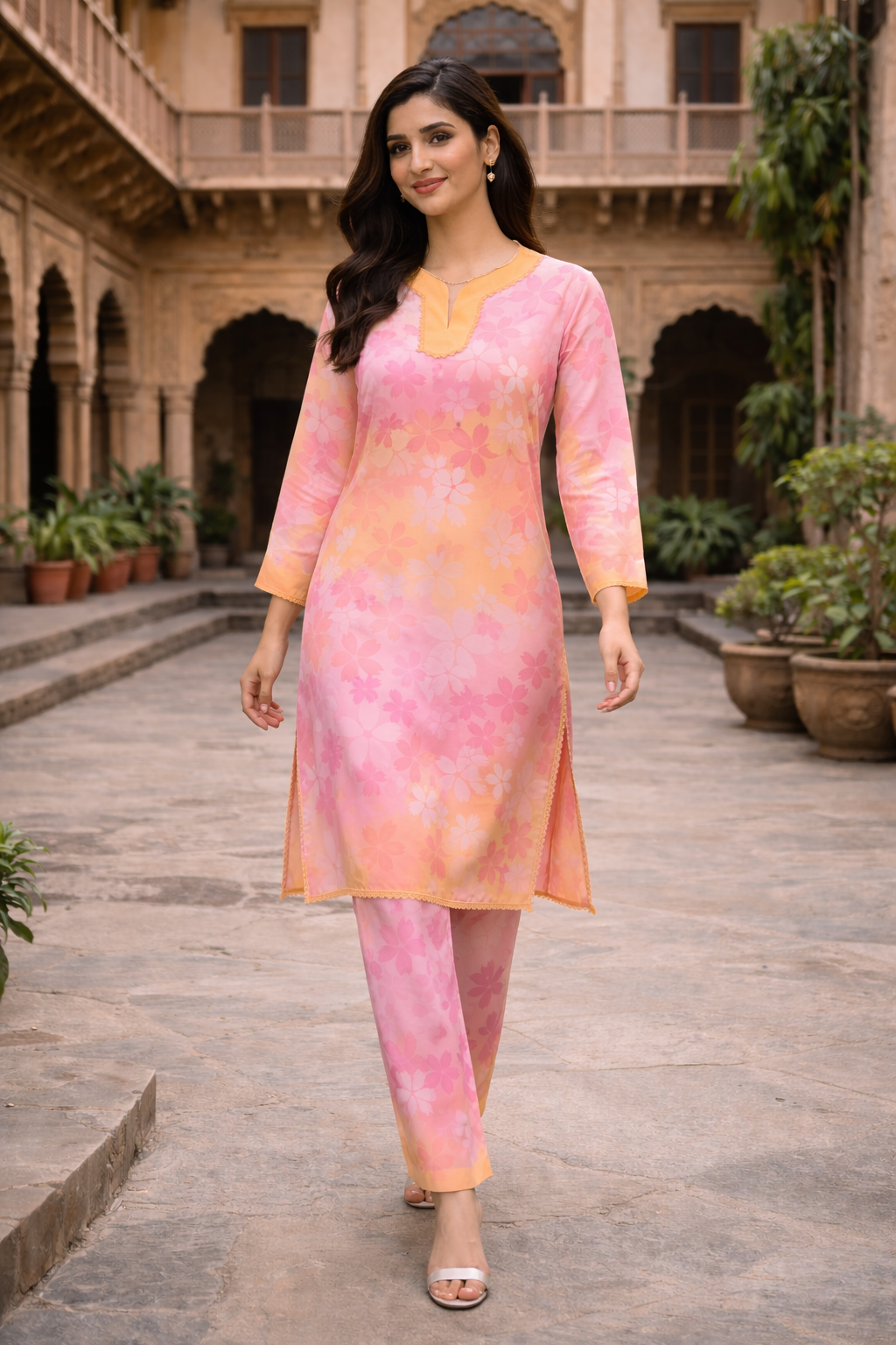 Cherry Blossom 2 Piece Ladies Suit