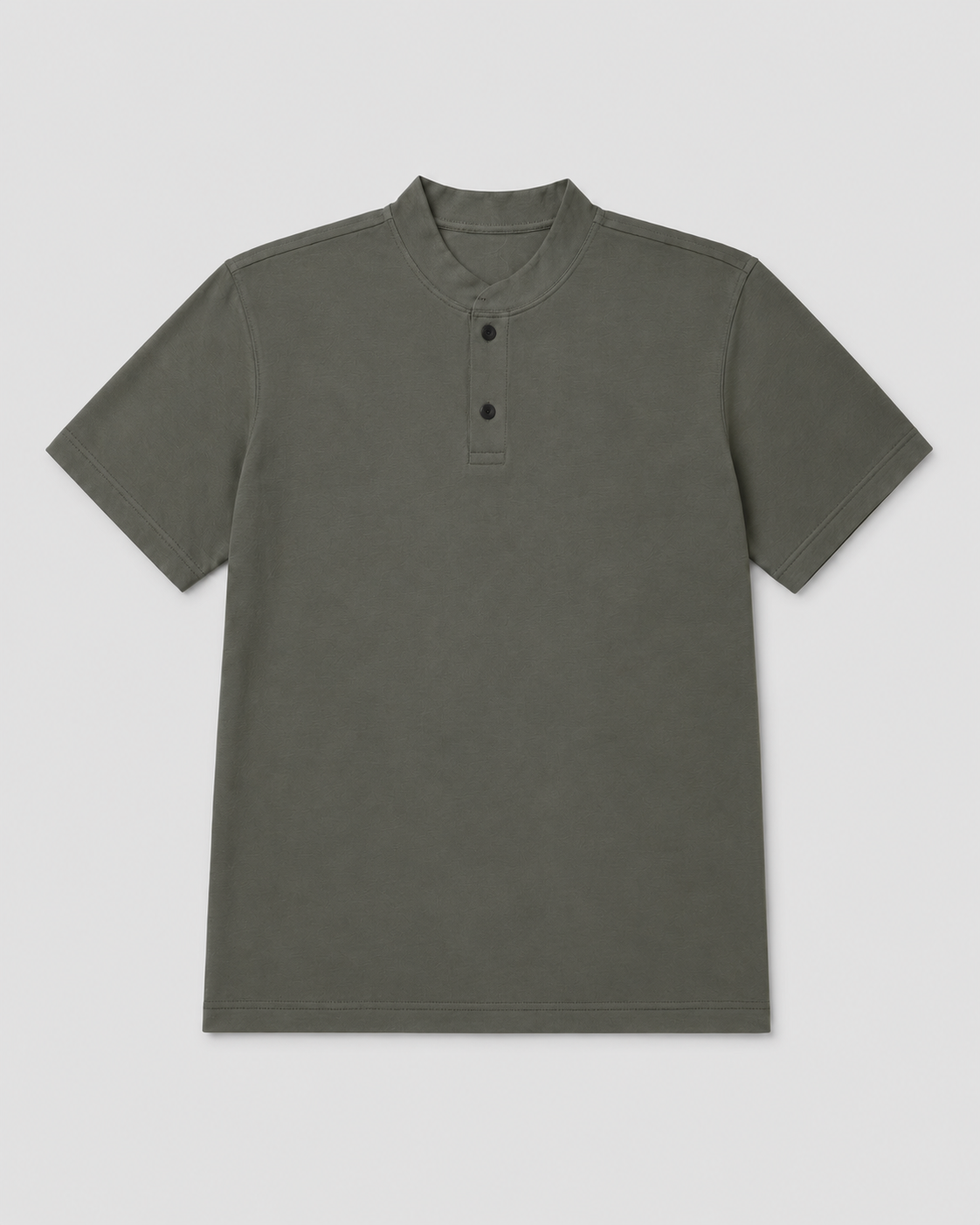 Mandarin Collar Polo Grey – Hand Crafted
