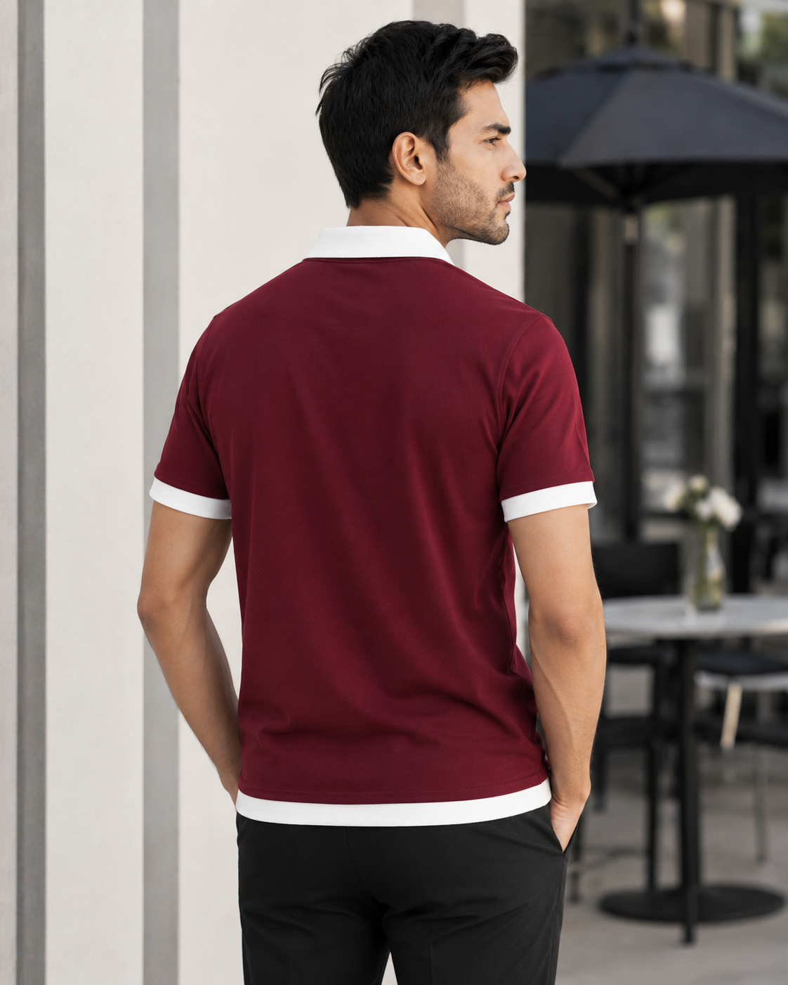 V Neck Maroon - Hand Crafted