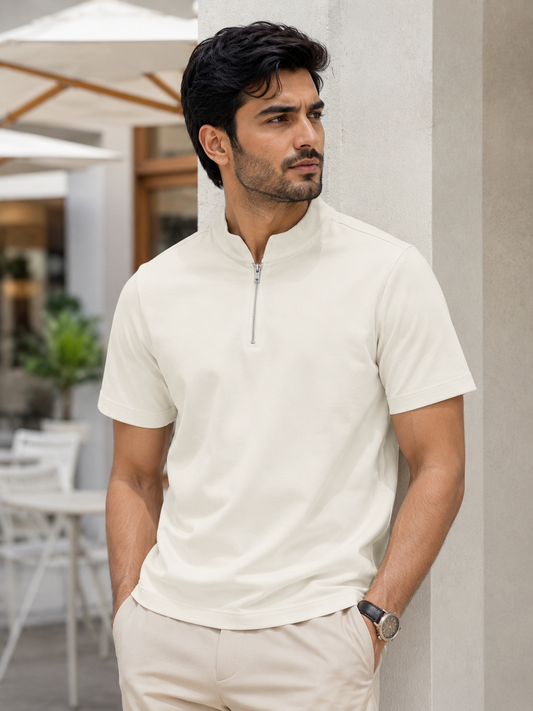 Quarter Zip Cream – Hand Crafted