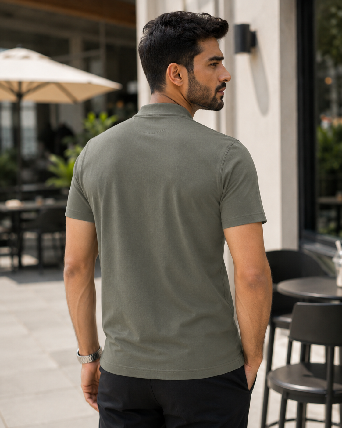 Quarter Zip Grey – Hand Crafted — all-over print, view 2