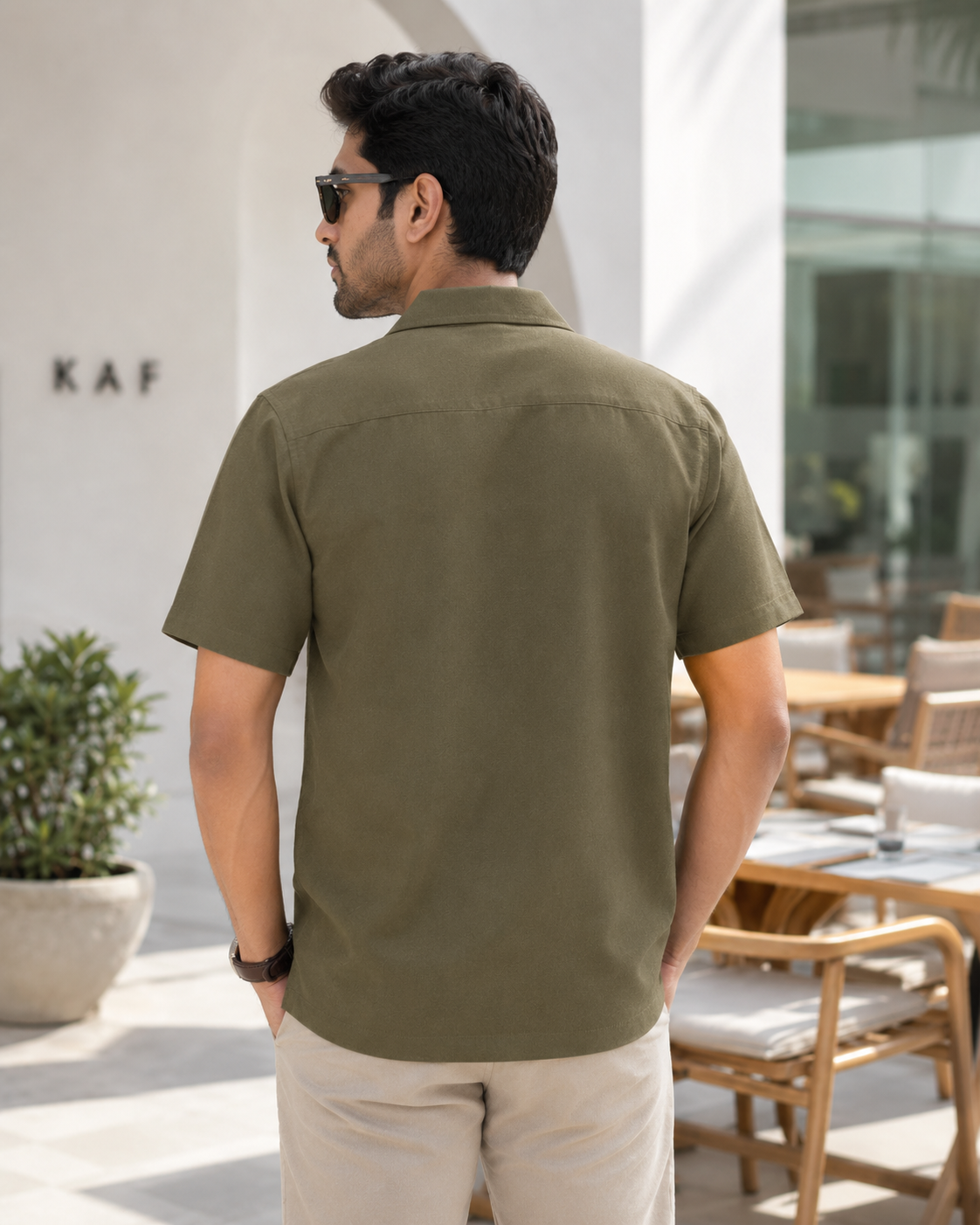 Hawaiian Style Olive Green – Hand Crafted — all-over print, view 2