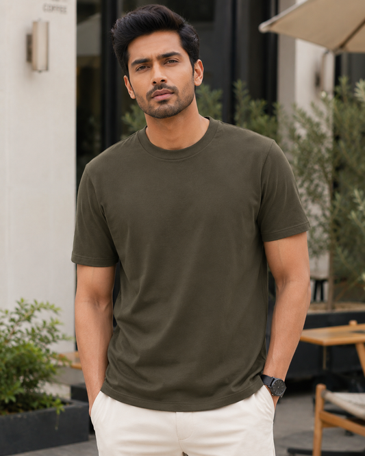 Crew Neck Olive Green – Hand Crafted