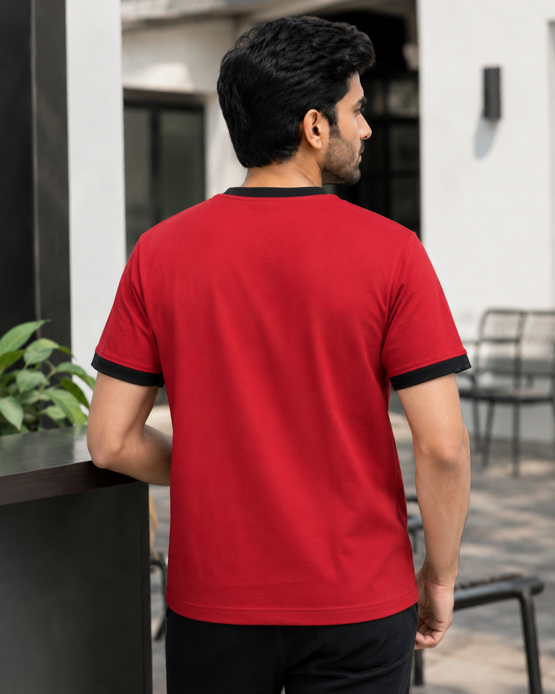 Maroon Crew Neck – Hand Crafted — all-over print, view 2