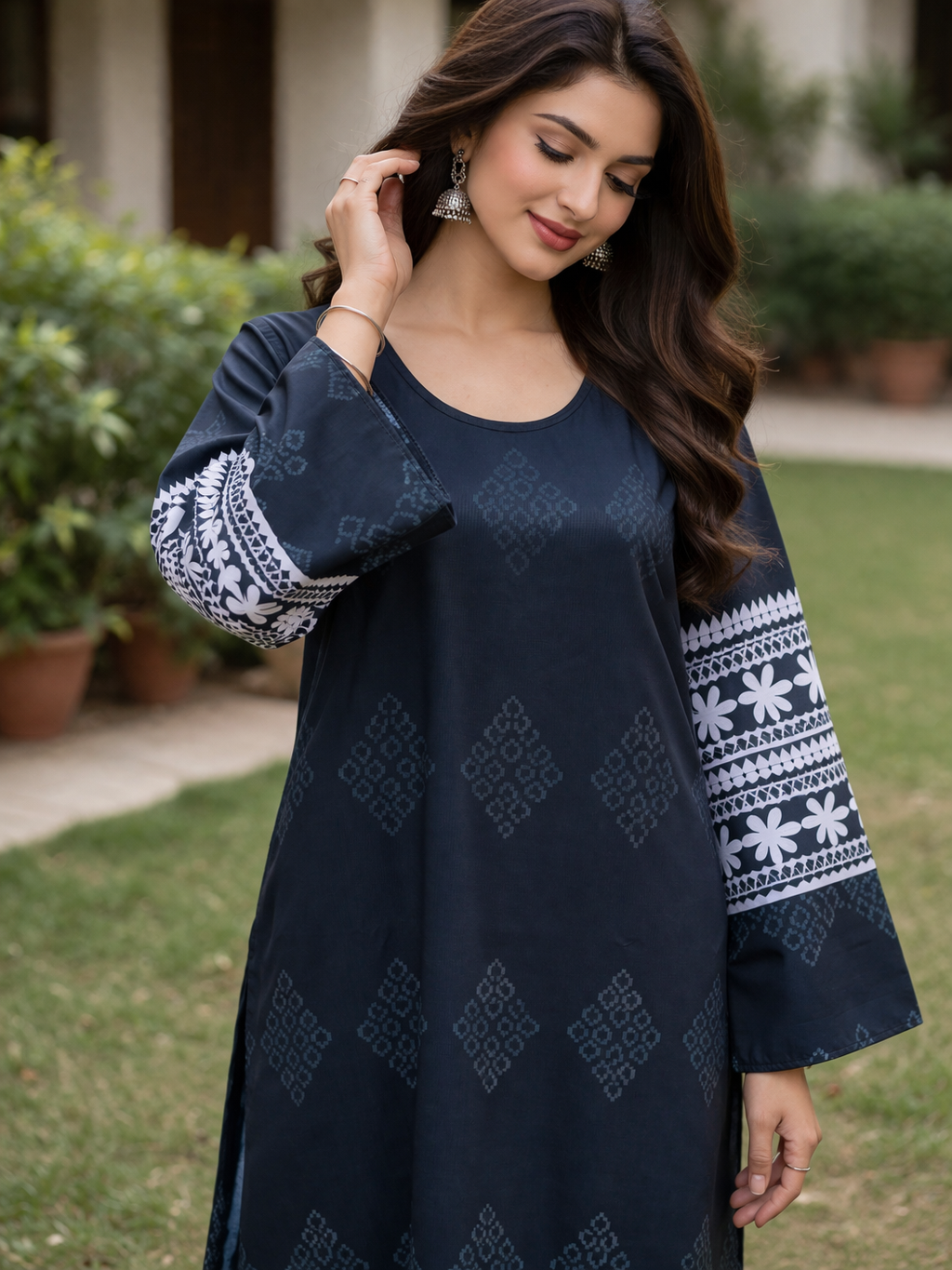 Faded Blocks 2 Piece Ladies Suit