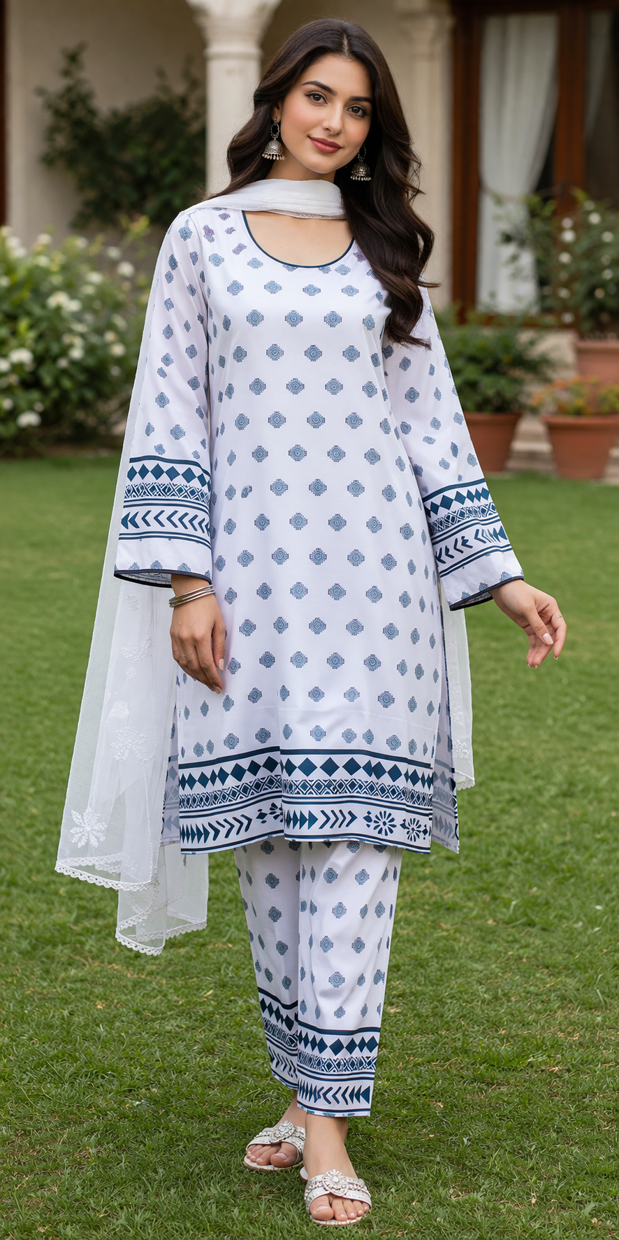 Diamond Motifs 2 Piece Ladies Suit