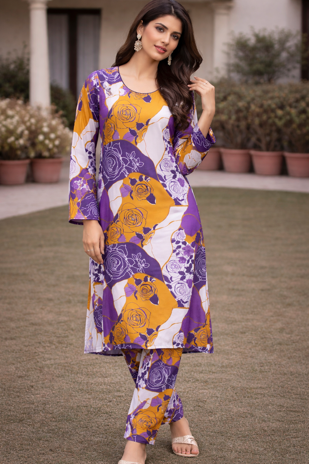 Roses Patchwork 2 Piece Ladies Suit