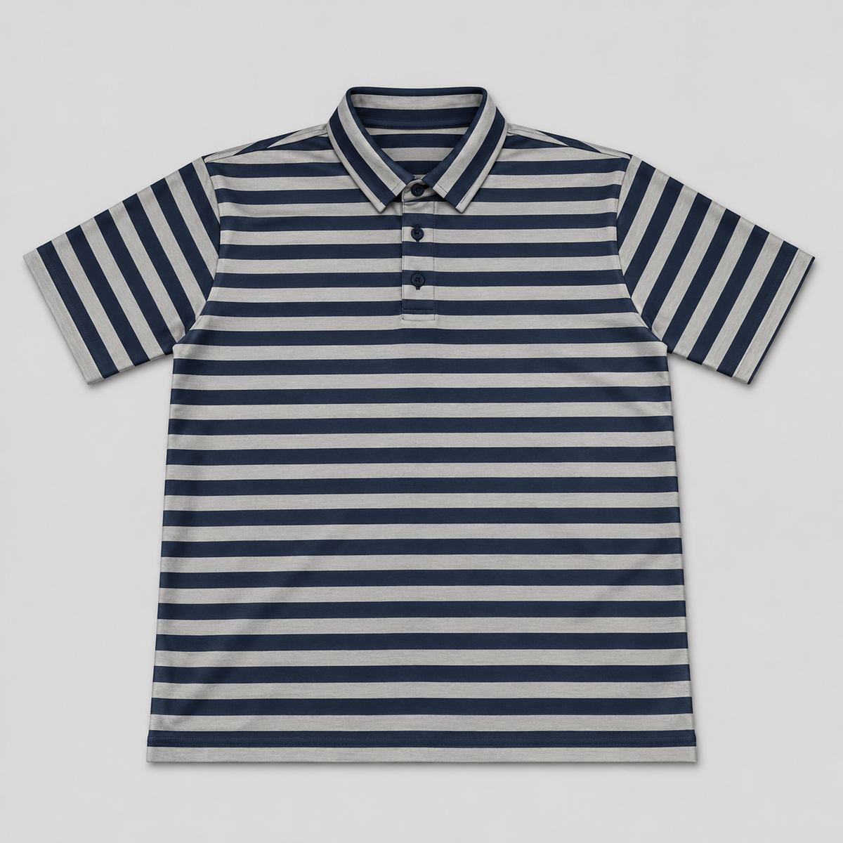 Black and Grey Stripe Polo - Hand Crafted