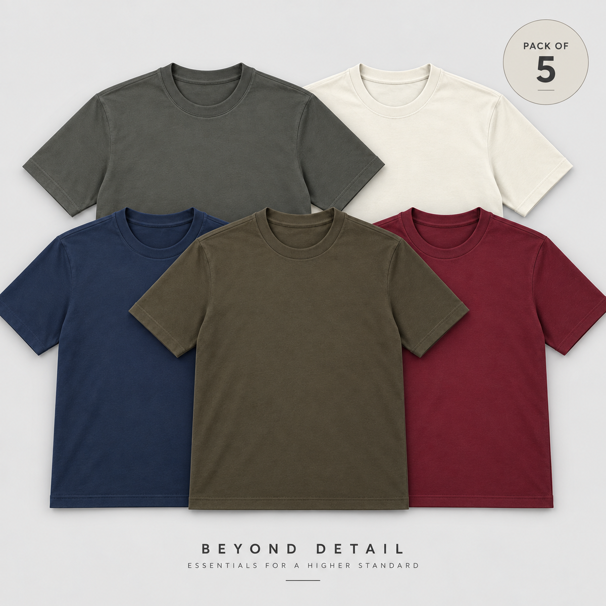 Pack of Five - Crew Neck