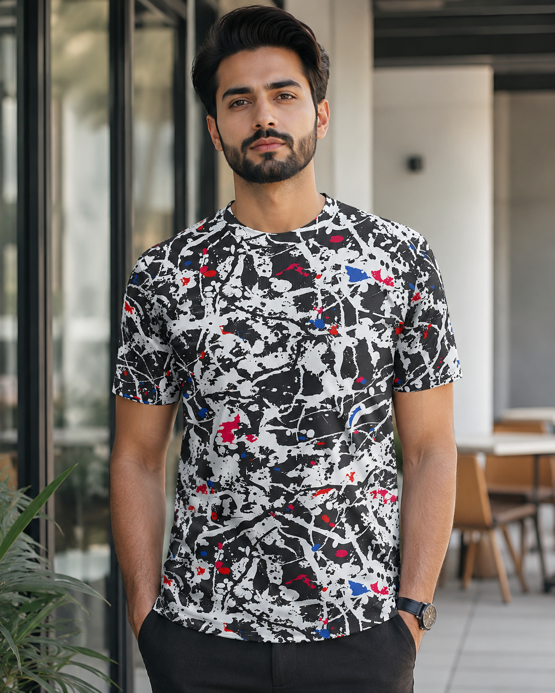 Grey Grunge Pattern T-Shirt
