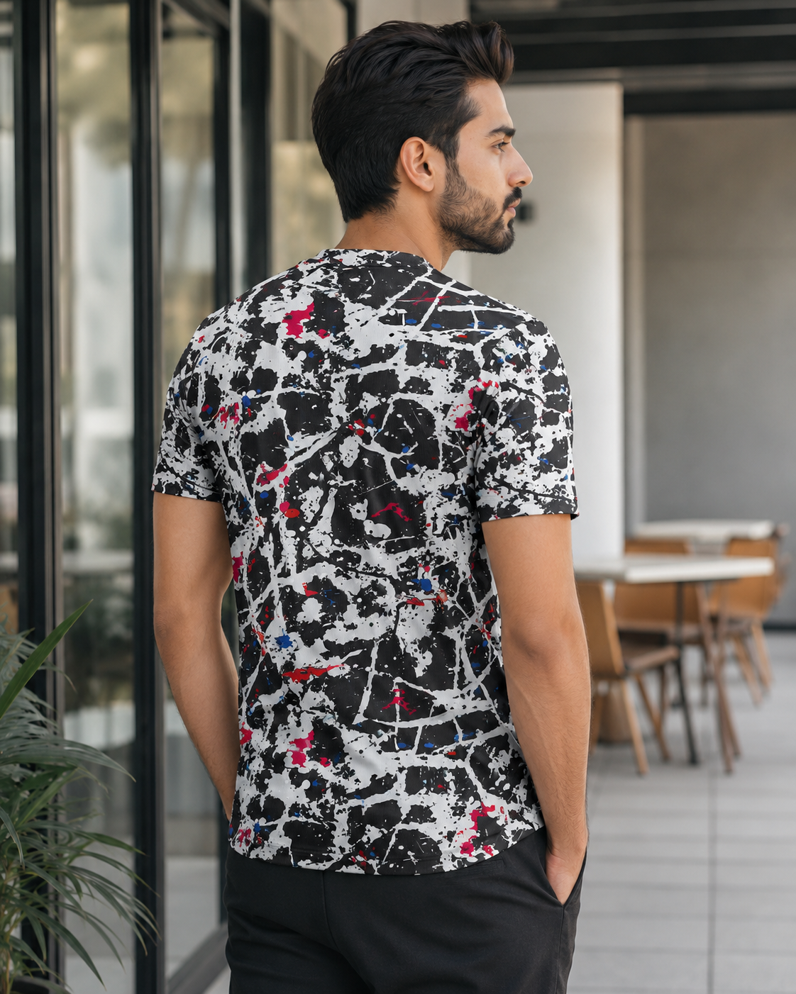 Grey Grunge Pattern T-Shirt