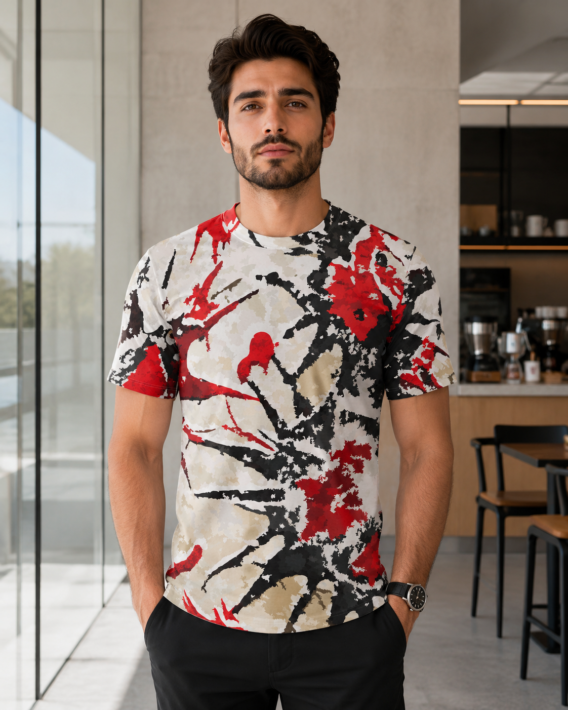 Red Black Splatters T-Shirt