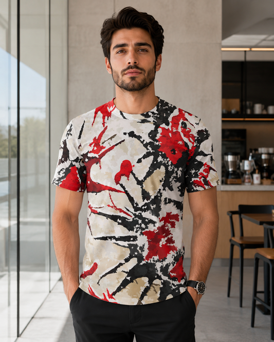 Red Black Splatters T-Shirt