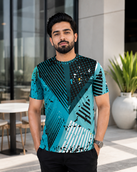 Geometric Grunge Strokes T-Shirt