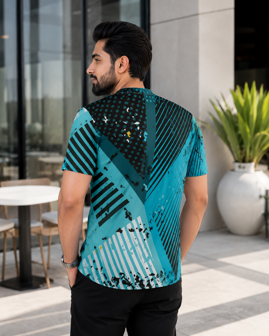 Geometric Grunge Strokes T-Shirt