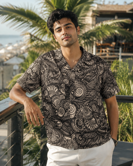 Floral Doodle Hawaiian Shirt