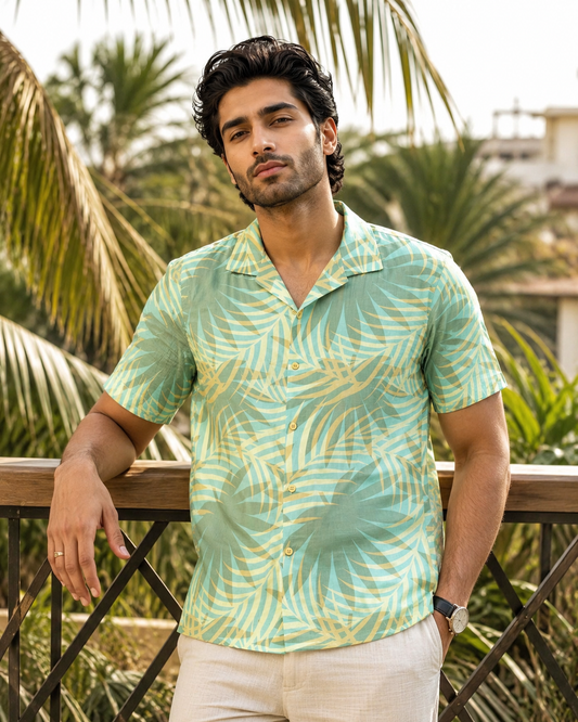 Drawn Tropical Hawaiian Shirt
