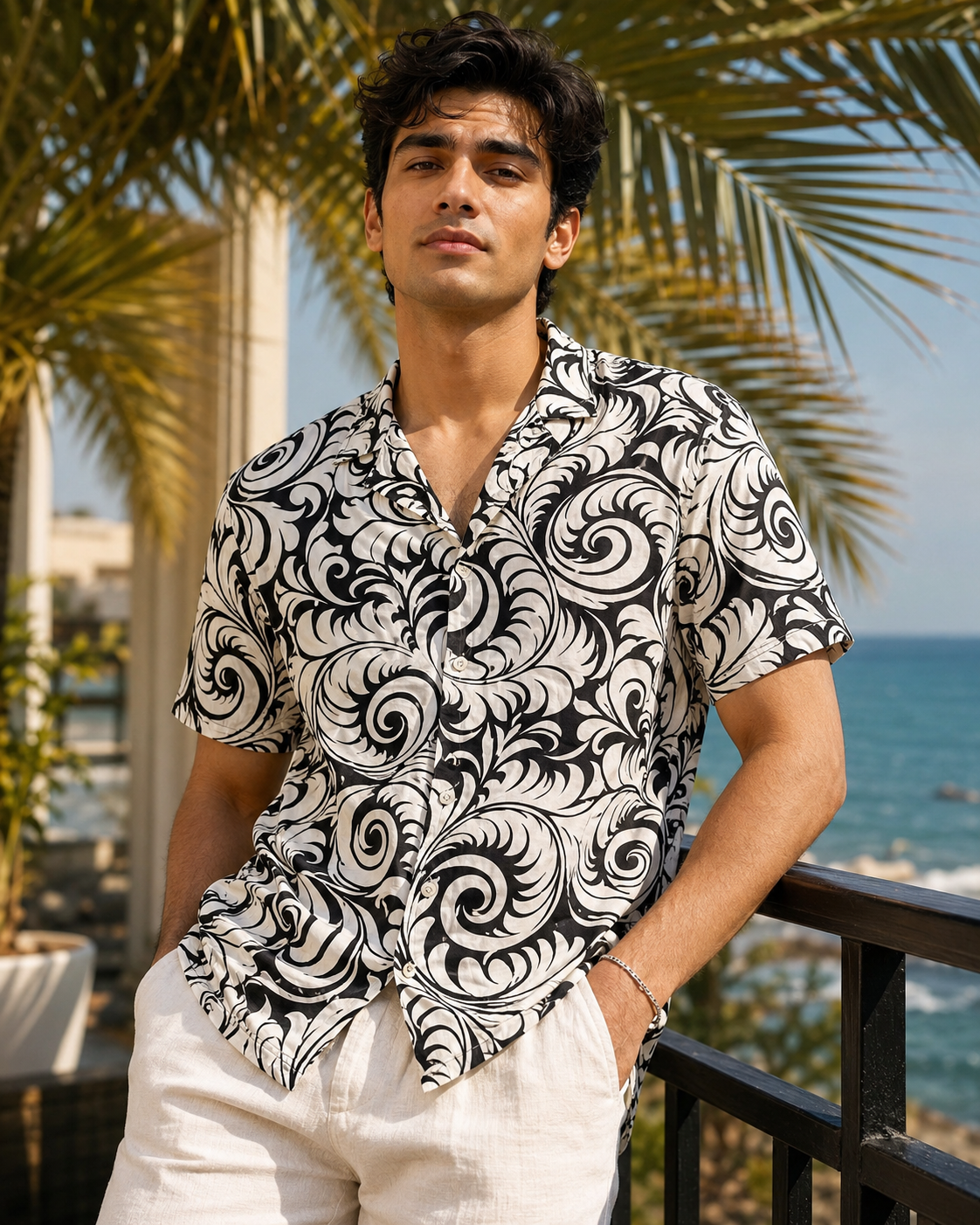 Floral Batik Hawaiian Shirt