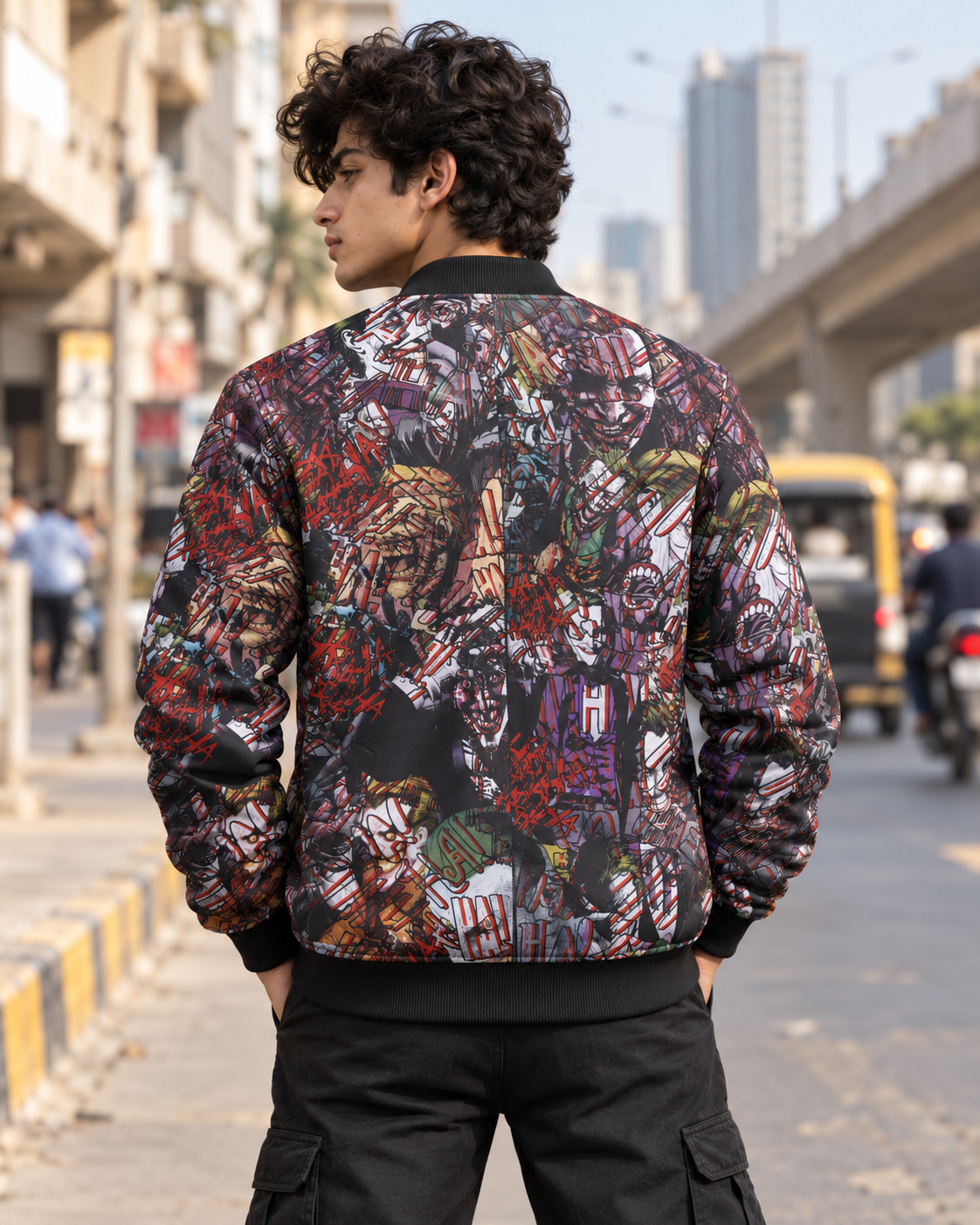 All Joker Bomber Jacket — all-over print, view 2