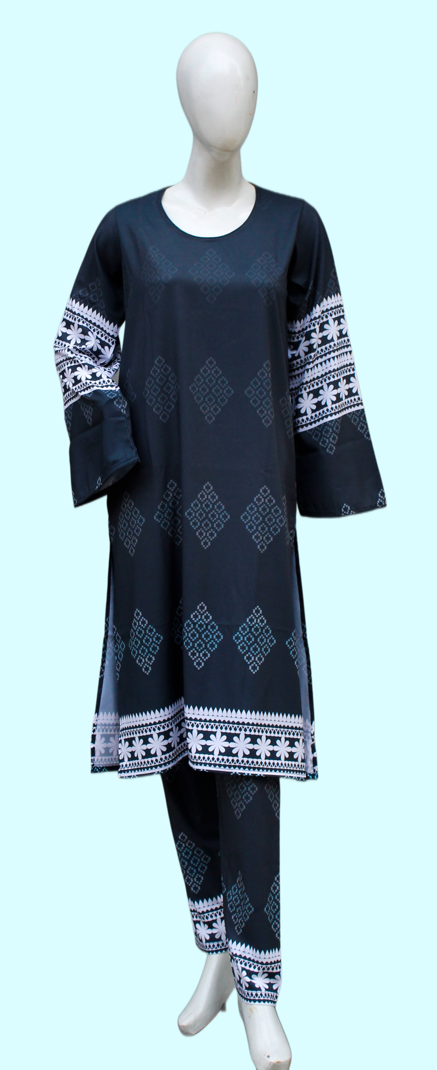 Faded Blocks 2 Piece Ladies Suit