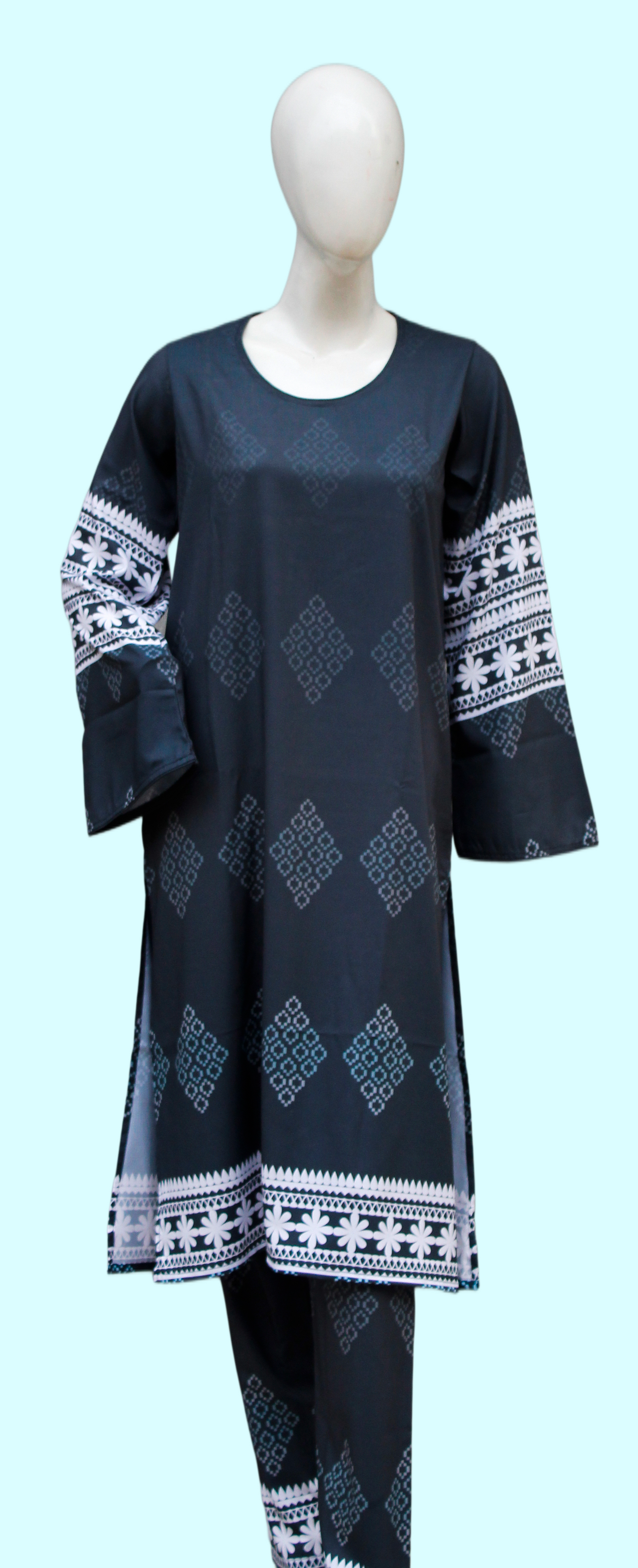 Faded Blocks 2 Piece Ladies Suit