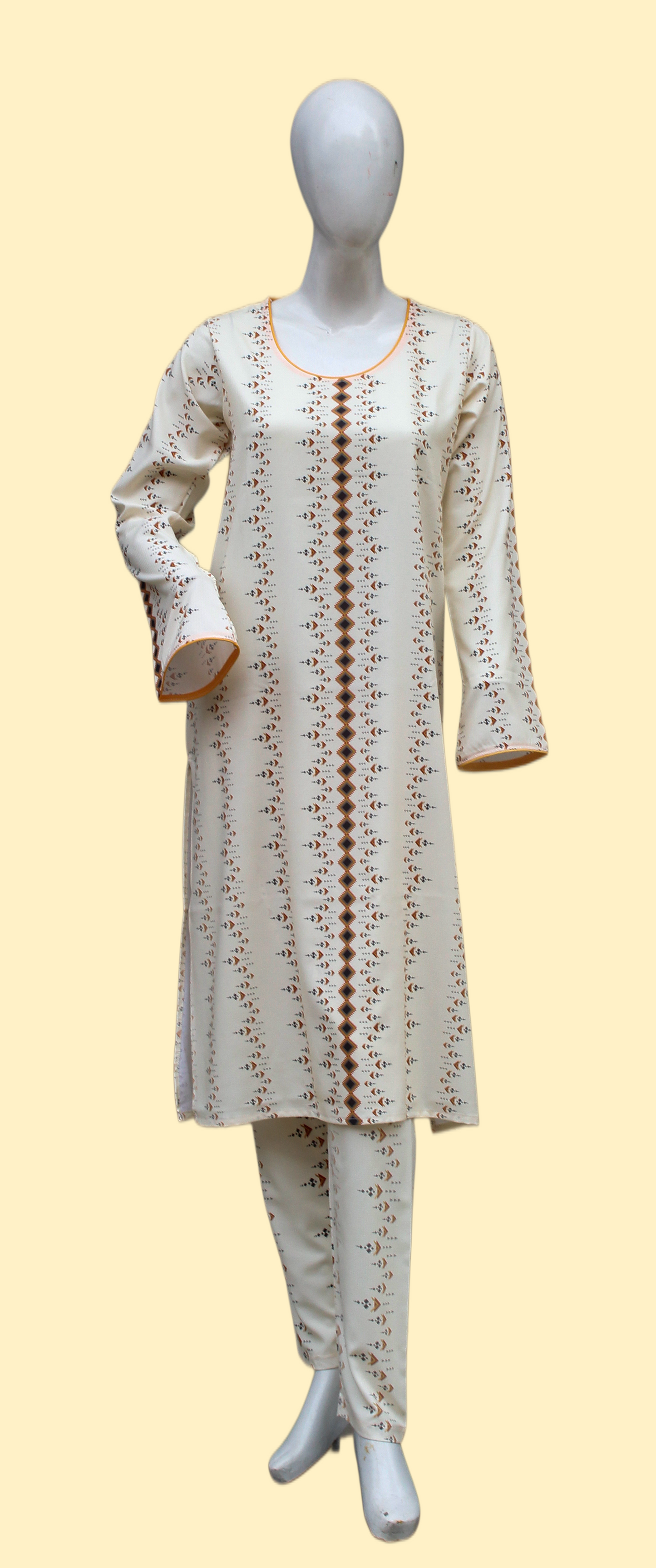 Faded Ethnic 2 Piece Ladies Suit