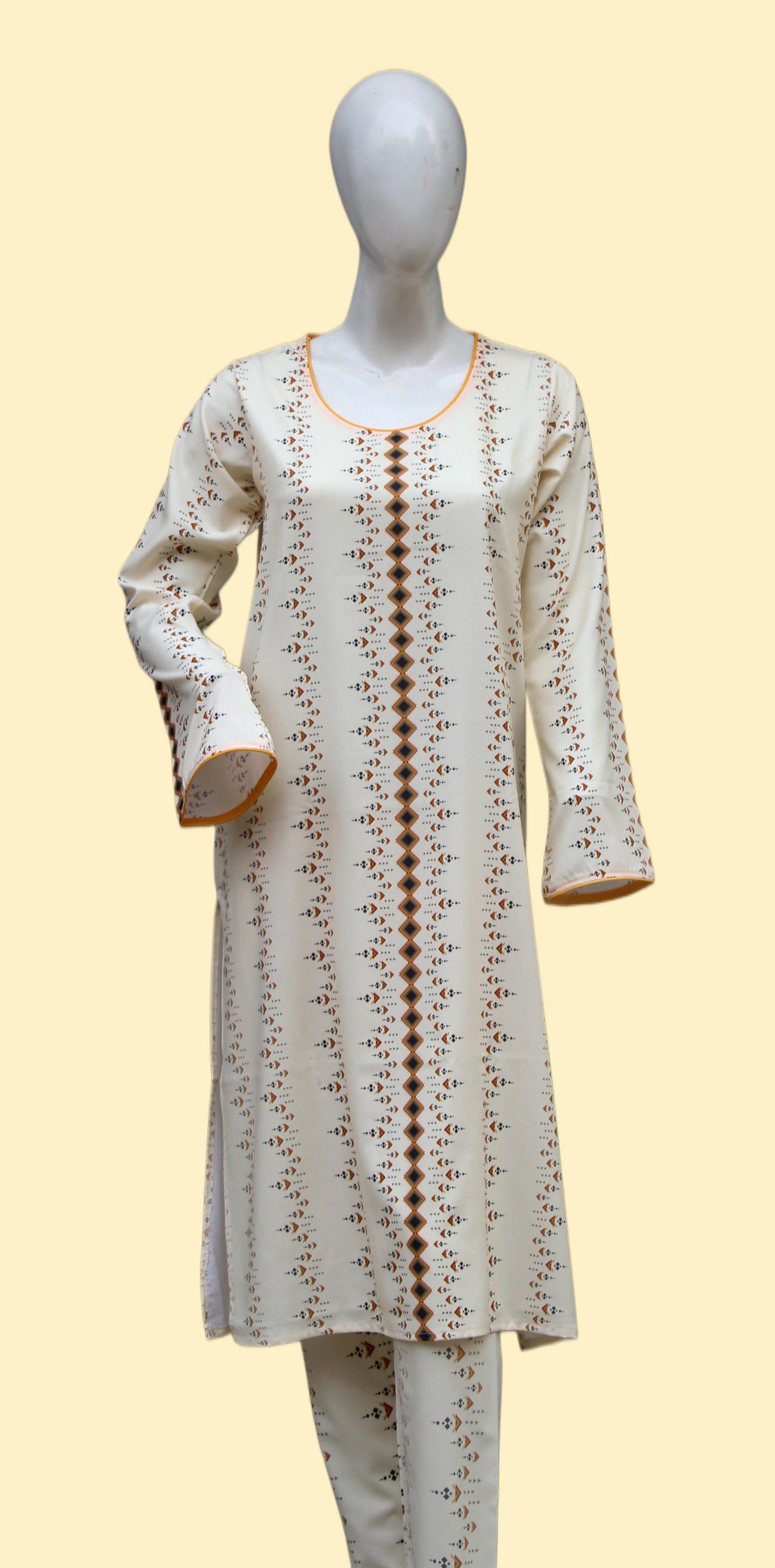 Faded Ethnic 2 Piece Ladies Suit