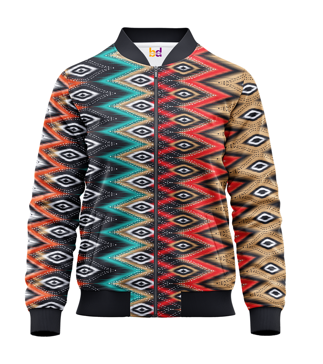 Floral Paisley Geometric Bomber Jacket