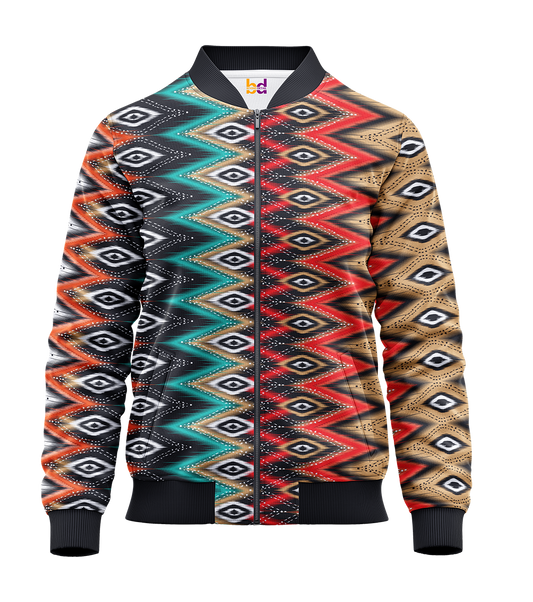 Floral Paisley Geometric Bomber Jacket