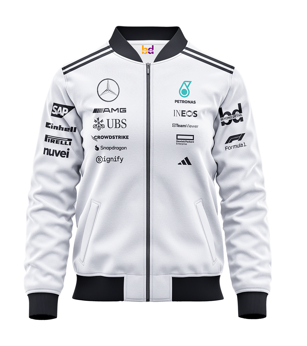 Formula 1 White Bomber Jacket